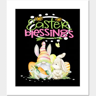 Easter Gnomes Cute Spring Blessings Fun Egg Hunting Basket Posters and Art